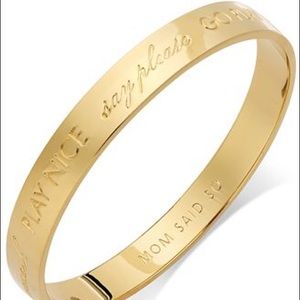 Kate Spade “MOM SAID SO” gold idiom bangle